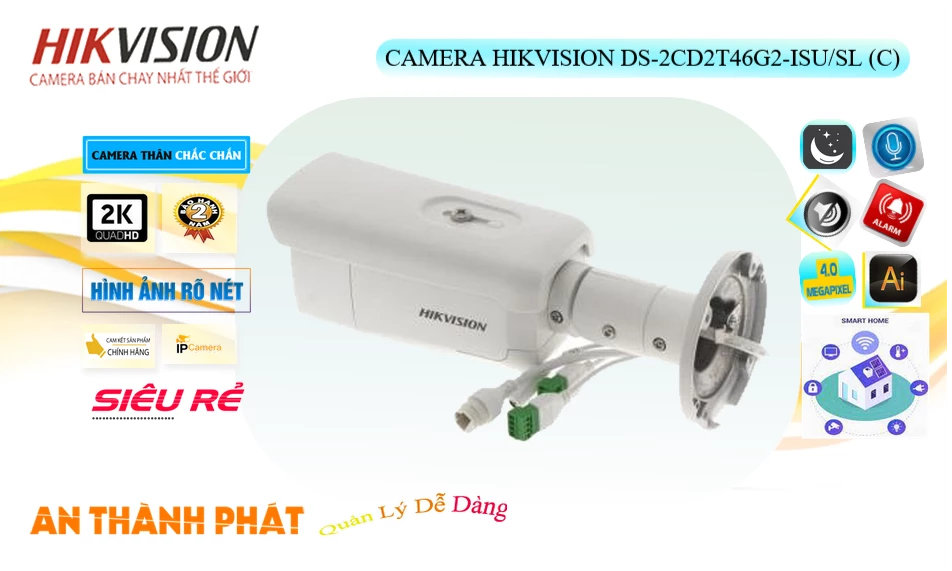 DS-2CD2T46G2-ISU/SL(C) sắc nét Hikvision
