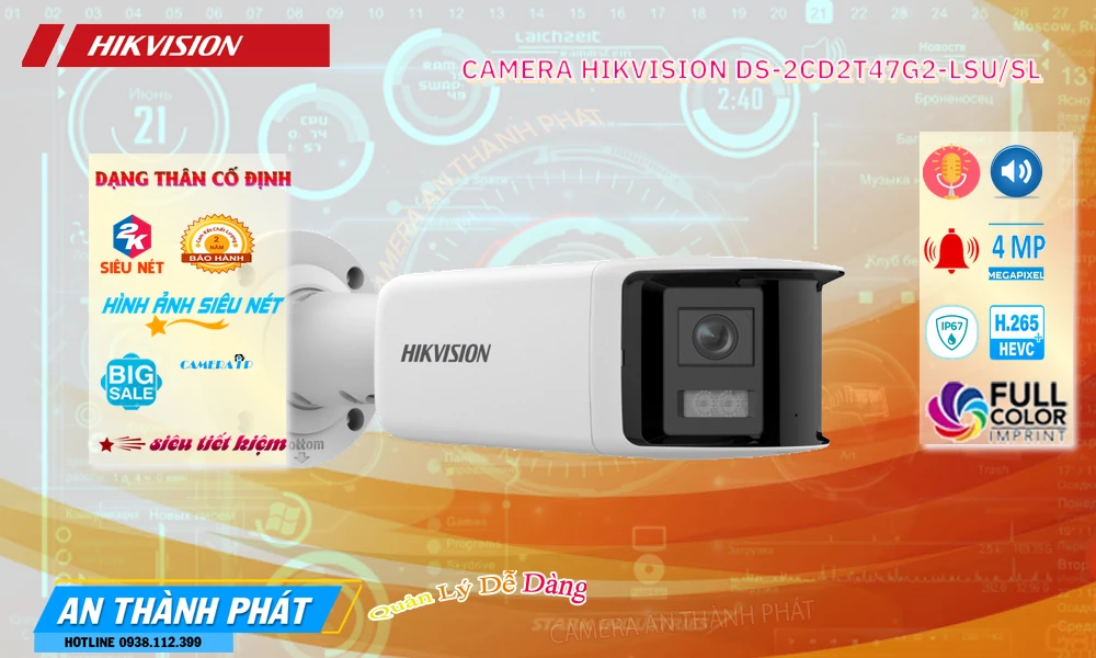 DS-2CD2T47G2-LSU/SL sắc nét Hikvision DS-2CD2T47G2-LSU/SL sắc nét Hikvision