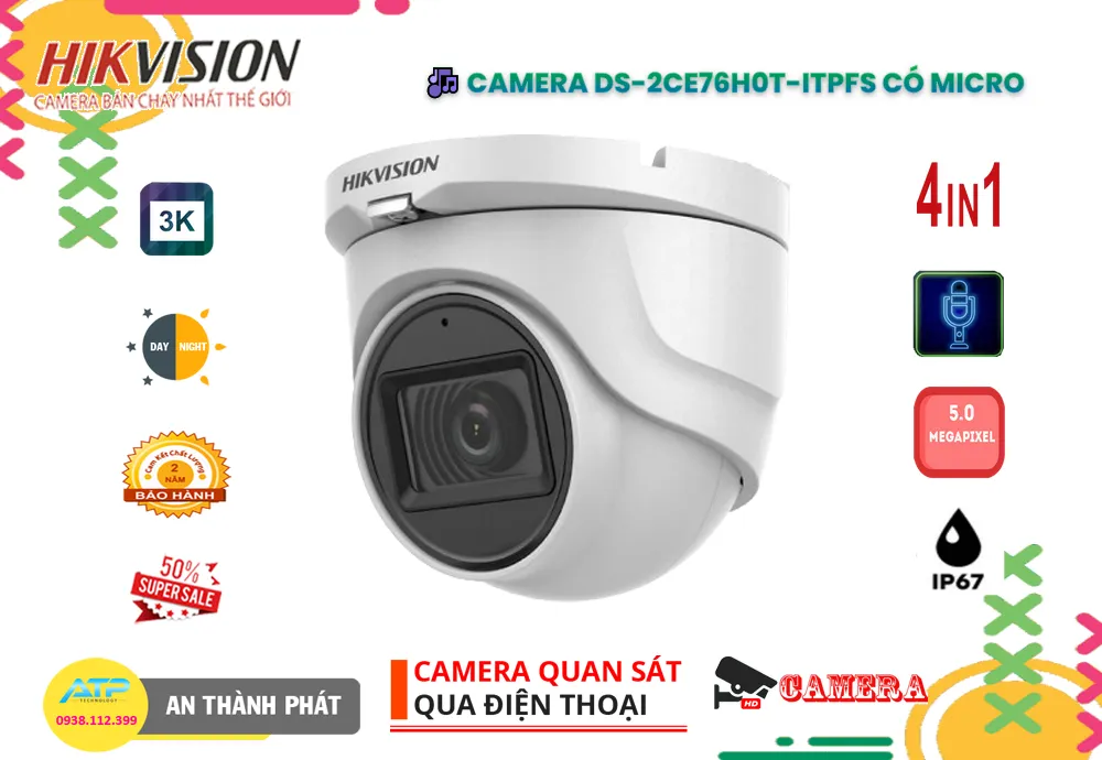DS-2CE76H0T-ITPFS sắc nét Hikvision DS-2CE76H0T-ITPFS sắc nét Hikvision