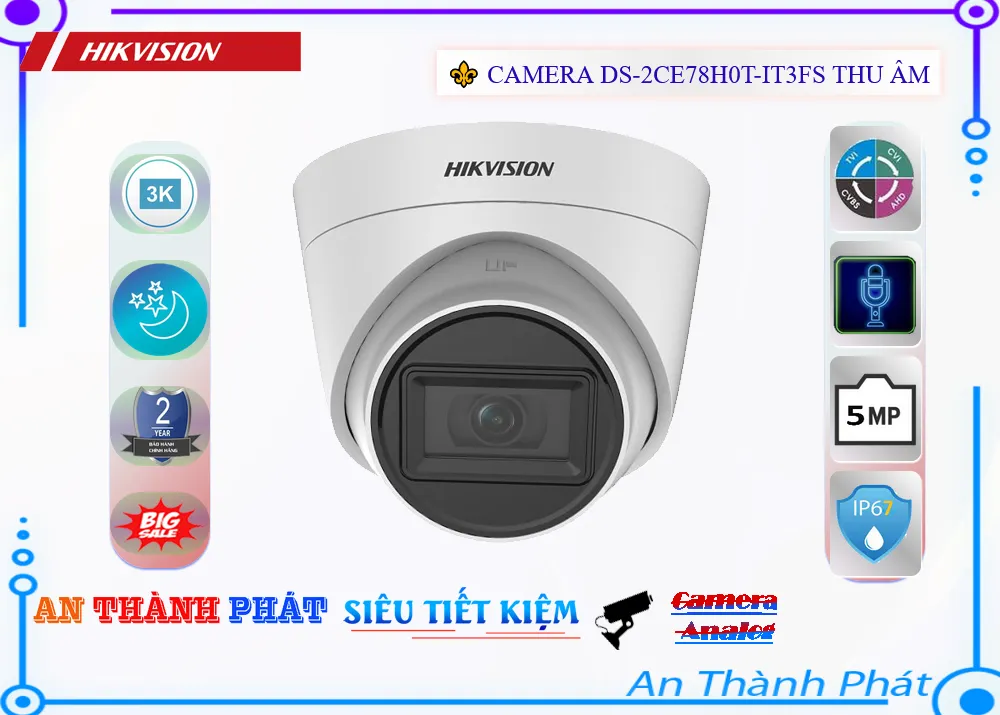 DS-2CE78H0T-IT3FS sắc nét Hikvision DS-2CE78H0T-IT3FS sắc nét Hikvision