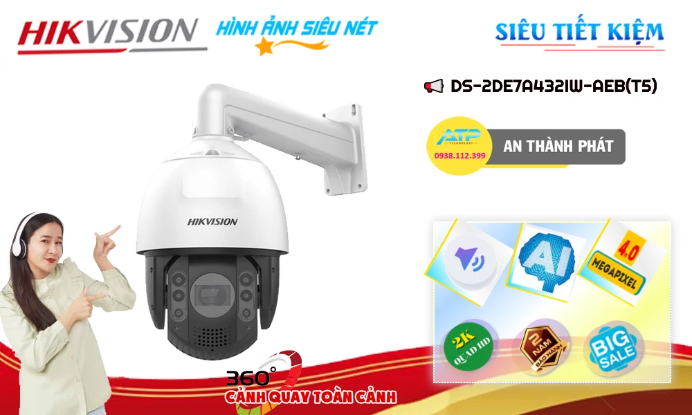 DS-2DE7A432IW-AEB(T5) sắc nét Hikvision