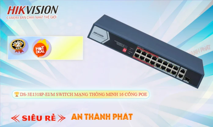DS-3E1318P-EI/M Hikvision Bộ chia mạng DS-3E1318P-EI/M Hikvision Bộ chia mạng