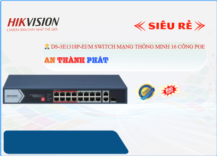 DS-3E1318P-EI/M Hikvision Bộ chia mạng DS-3E1318P-EI/M Hikvision Bộ chia mạng