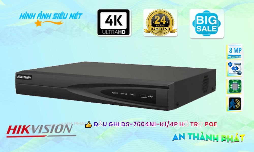 Đầu Ghi DS-7604NI-K1/4P Giá tốt 🌟👌 Đầu Ghi DS-7604NI-K1/4P Giá tốt 🌟👌