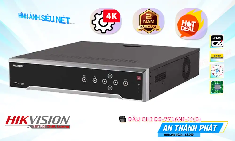 DS-7732NI-K4/16P sắc nét Hikvision