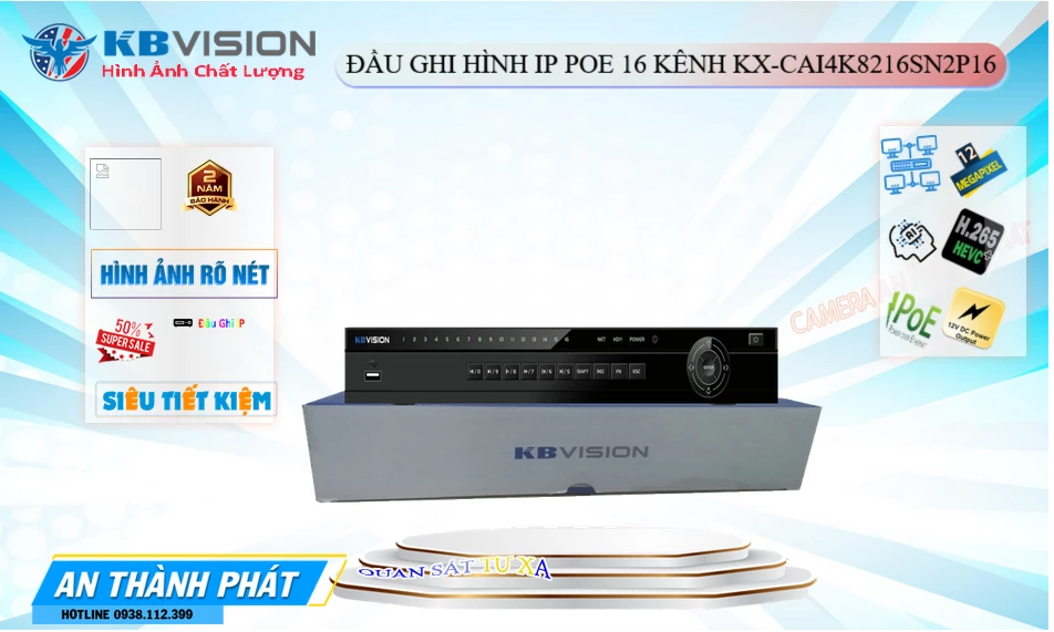 KX-CAi4K8216SN2P16 sắc nét KBvision