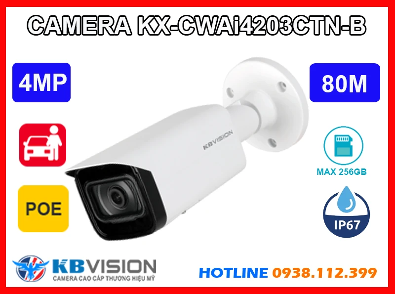 Camera KBvision KX-CWAi4203CTN-B,Giá Phân Phối KX-CWAi4203CTN-B Công Nghệ POE ,Phân Phối Sỉ KX-CWAi4203CTN-B, Loại Camera an ninh KX-CWAi4203CTN-B Bán Sỉ,KX-CWAi4203CTN-B bán chạy nhất,Thông số KX-CWAi4203CTN-B Ultra 2k 4.0 MP