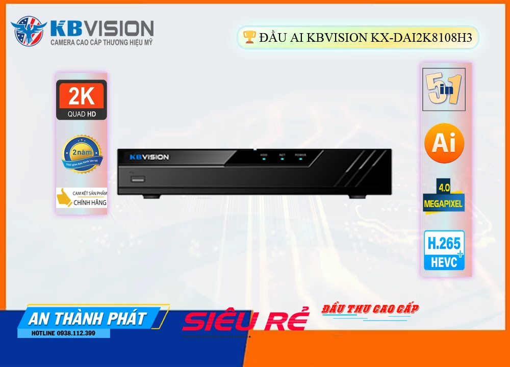KX-DAi2K8108H3 sắc nét KBvision KX-DAi2K8108H3 sắc nét KBvision