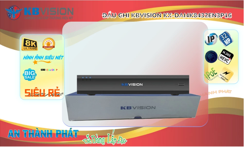 KX-DAi4K8432EN3P16 sắc nét KBvision