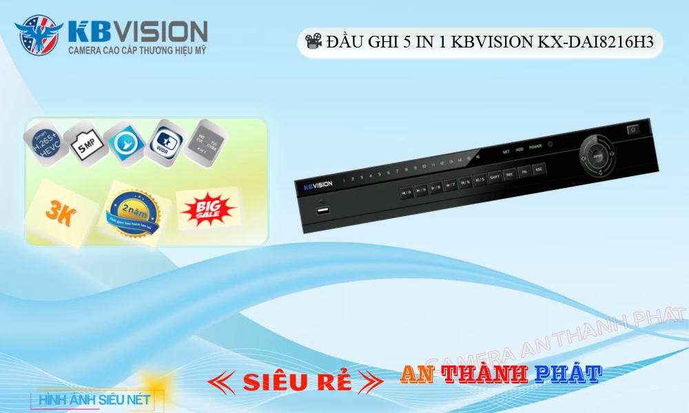 KX-DAi8216H3 sắc nét KBvision KX-DAi8216H3 sắc nét KBvision
