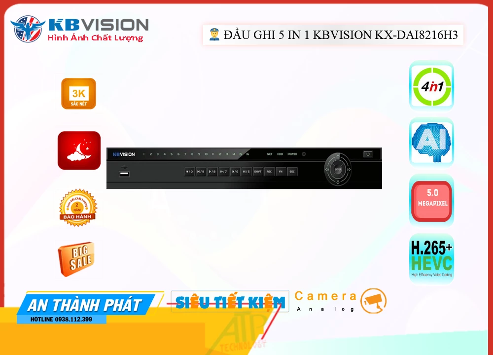 KX-DAi8216H3 sắc nét KBvision KX-DAi8216H3 sắc nét KBvision
