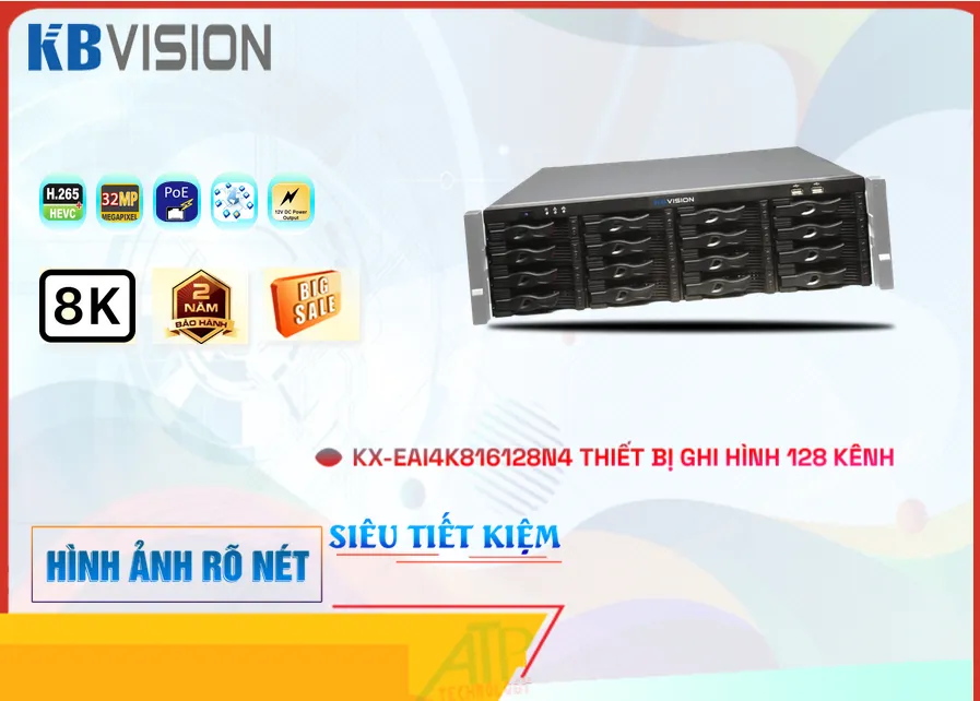 KBvision KX-EAi4K816128N4 sắc nét KBvision KX-EAi4K816128N4 sắc nét