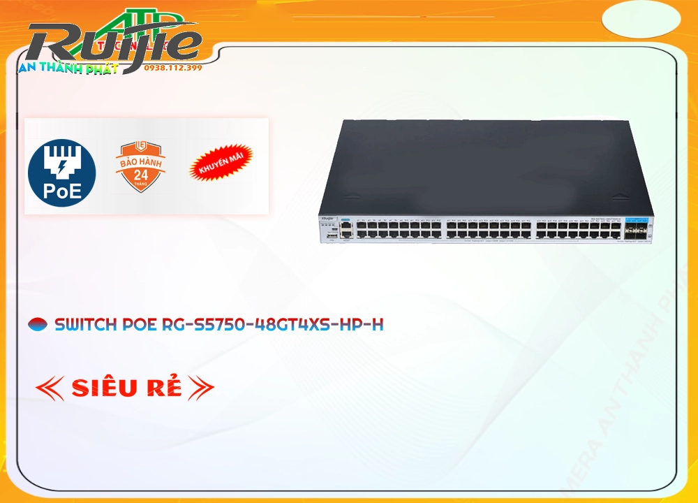 RG-S5750-48GT4XS-HP-H Switch chia mạng Hãng Ruijie RG-S5750-48GT4XS-HP-H Switch chia mạng Hãng Ruijie