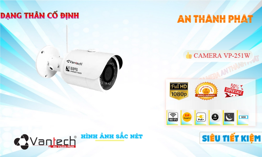 VP-251W Camera Ip POE Sắc Nét VanTech Công Nghệ Mới