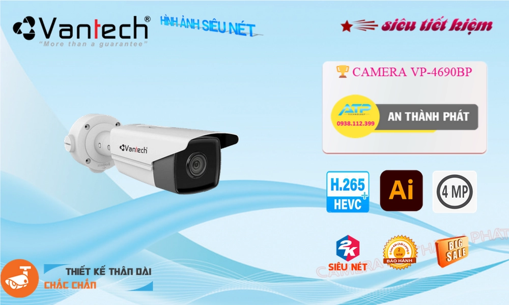 Camera IP POE VanTech VP-4690BP Tiết Kiệm ✲