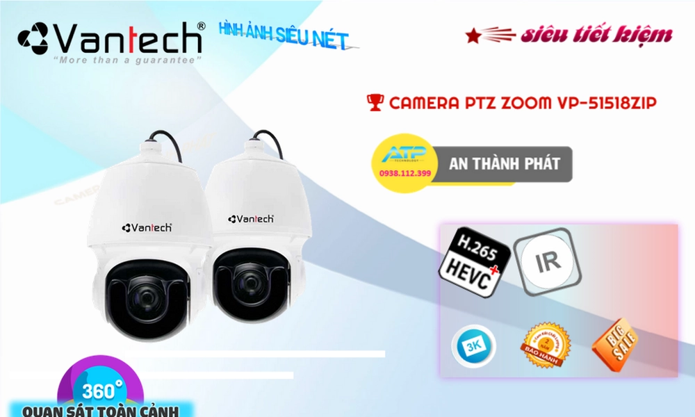 VP-51518ZIP Camera Ip POE Sắc Nét VanTech Chức Năng Cao Cấp