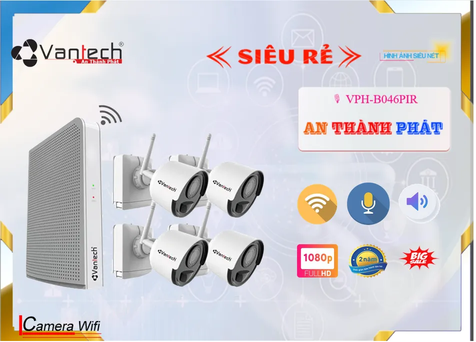 bộ kit Camera VanTech VPH-B046PIR,VPH-B046PIR rẻ nhất, Camera Giám Sát VPH-B046PIR Tốt nhất,VPH-B046PIR IP Wifi  giá mới nhất,VPH-B046PIR Giá Hãng,phân phối VPH-B046PIR FULL HD 1080P 2.0 megapixel ,Nơi bán VPH-B046PIR,VPH-B046PIR rẻ nhất,VPH-B046PIR Tốt nhất