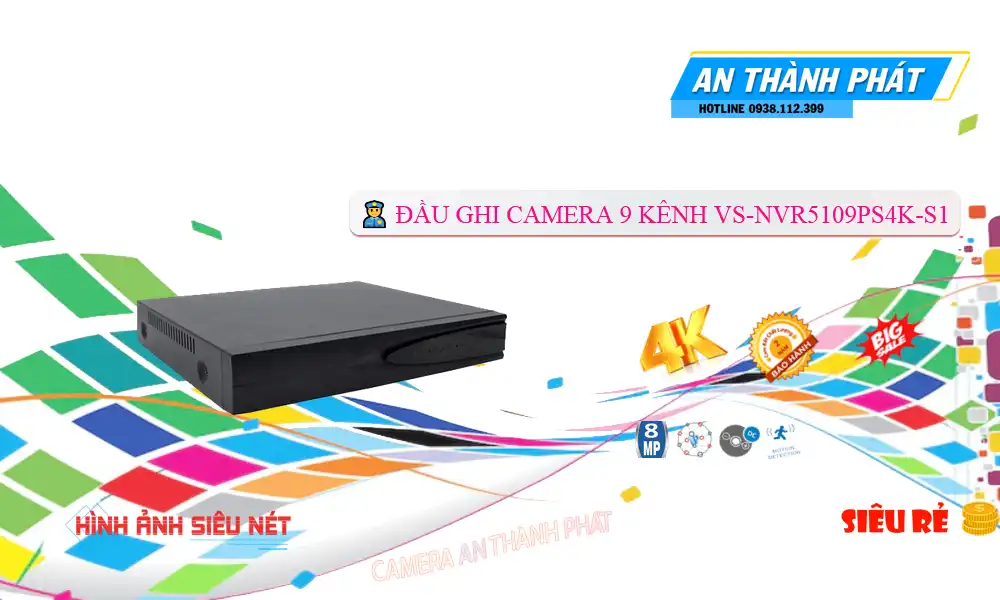 Đầu ghi Visioncop VS-NVR5109PS4K-S1 Đầu ghi Visioncop VS-NVR5109PS4K-S1