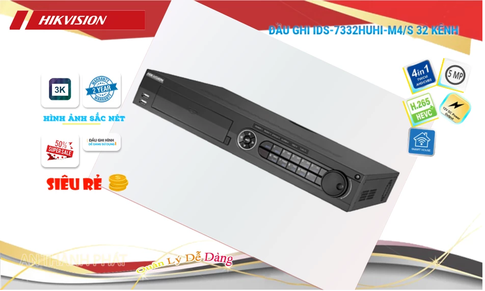 iDS-7332HUHI-M4/S sắc nét Hikvision