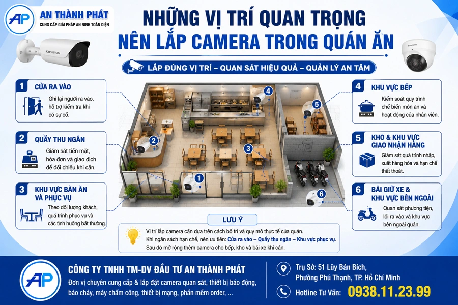 những ví nên lắp đặt cho quán ăn 